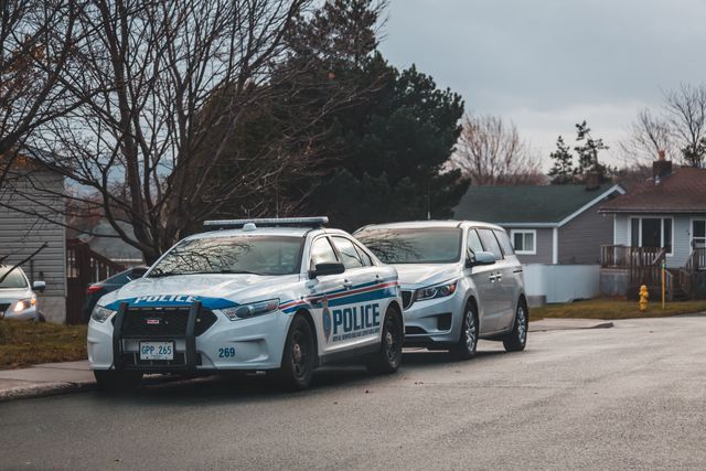 police car at a home